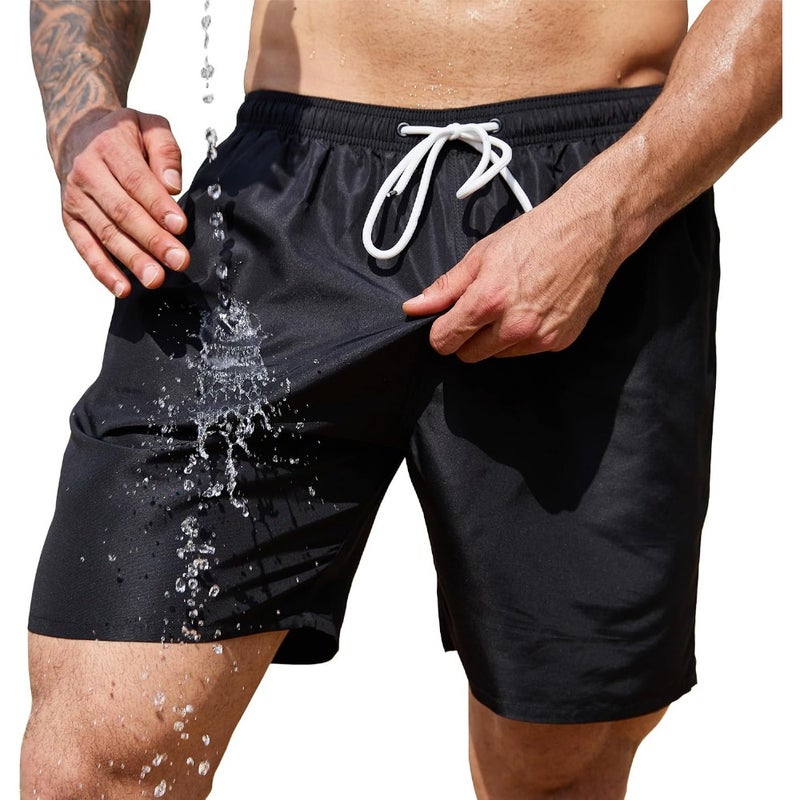 Scotamalone Mens Swimming Trunks, Quick-Drying Swim Shorts, 17.8cm, with Mesh Lining, Swimwear, Bathing Suits - Image 1