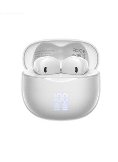General REMAX Cozybuds W39 True Wireless Bluetooth Headset with Digital Screen, Bluetooth 5.4 Stereo and Charging Case - White  - Image 1