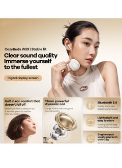 General REMAX Cozybuds W39 True Wireless Bluetooth Headset with Digital Screen, Bluetooth 5.4 Stereo and Charging Case - White  - Image 2