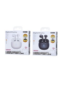 General REMAX Cozybuds W39 True Wireless Bluetooth Headset with Digital Screen, Bluetooth 5.4 Stereo and Charging Case - White  - Image 3