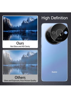 Generic Xiaomi Redmi A3 Camera Lens Protector, HD Ultra-Thin Tempered Glass [Full Coverage] [Anti-Scratch] Drop Protection Contact Protector/Optical Lens Case - Black  - Image 2