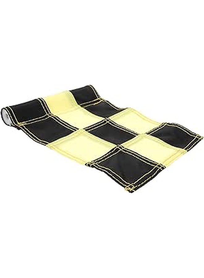 Golf Checkered Pin Flags Set Wear Resistant Practice Court Flags Yellow Black Pattern Sturdy Yard Training Putting - Image 1