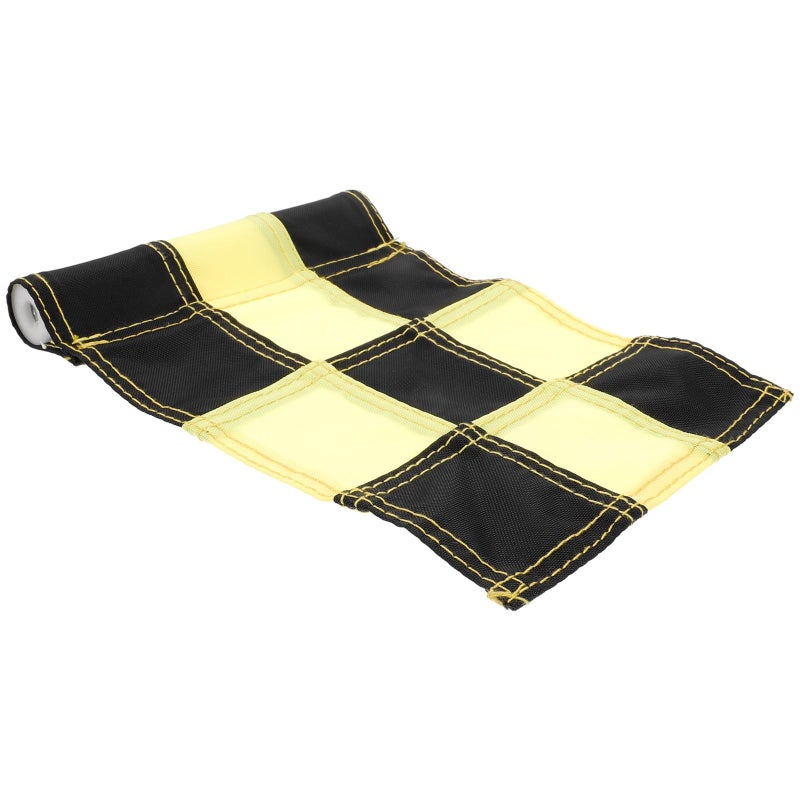 Golf Checkered Pin Flags Set Wear Resistant Practice Court Flags Yellow Black Pattern Sturdy Yard Training Putting - Image 2