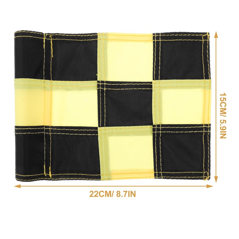 Golf Checkered Pin Flags Set Wear Resistant Practice Court Flags Yellow Black Pattern Sturdy Yard Training Putting - Image 3