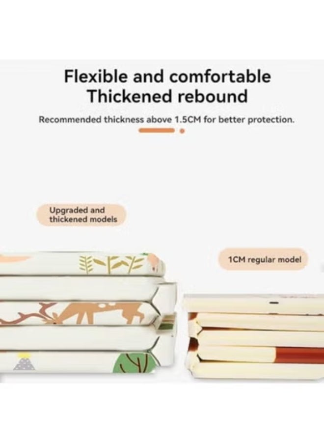 طفل نقي سجادة لعب للأطفال، 200 * 180 * 1.5 سم، مقاومة للماء، غير قابلة للانزلاق، سجادة لعب كبيرة قابلة للعكس، سجادة زحف، سجادة لعب ناعمة للغاية للأطفال للعب أو التخييم، غرفة النوم، غرفة المعيشة، منطقة السجاد (الأسد والفيل) - Image 3