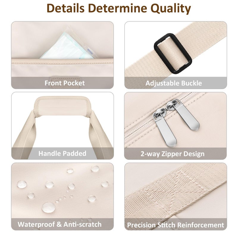 Capolo Expandable Travel Duffle Bag, Waterproof Weekender Overnight Bags for Women Men Hospital Bag for Women Labor Delivery Carry on Bag with Toiletry Bag for Travel Gym Airplanes(Beige, X-Large) - Image 4