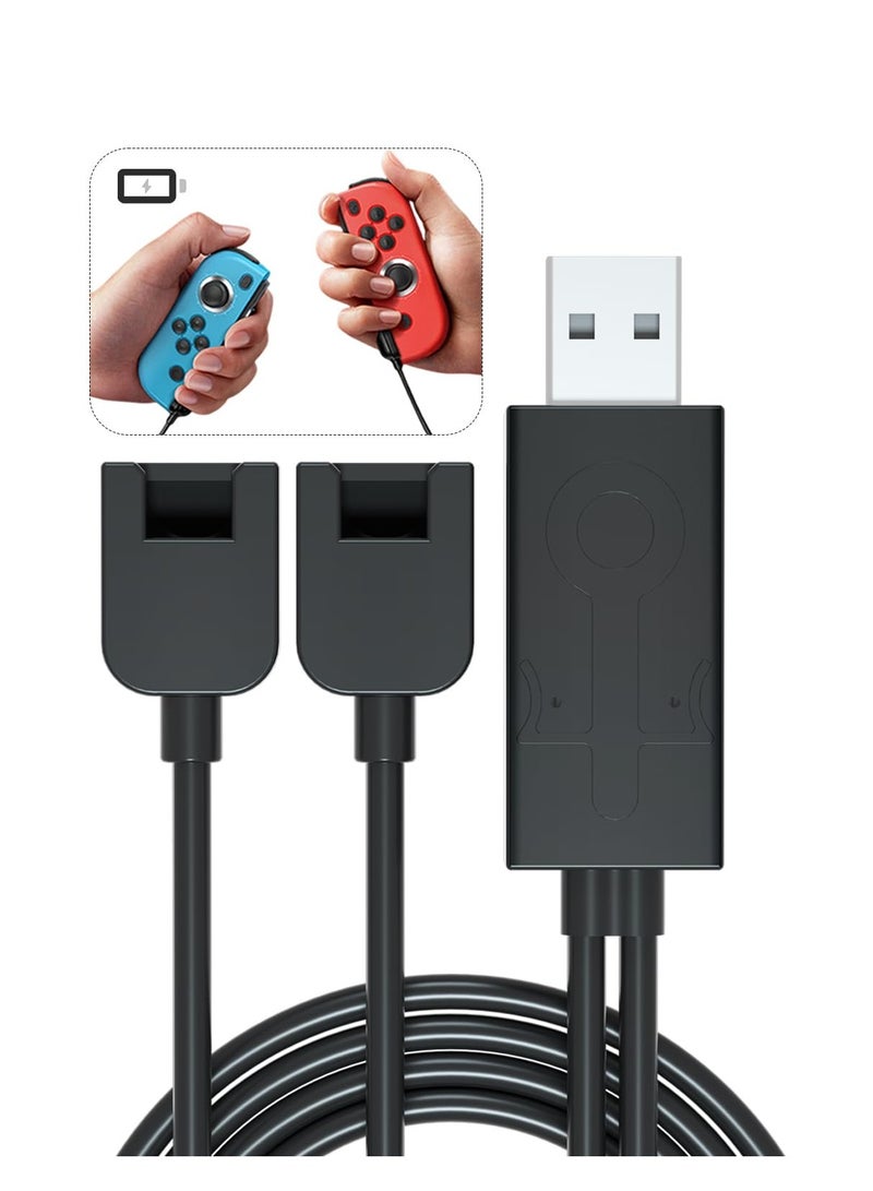 SYOSI Joycon Charger Cable for Switch, Portable Joycon USB Charger Cable Short for Switch Controller Charger with LED Indicator Replaces Joycon Charging Dock, Travel Joycon Charging Cables - Image 1