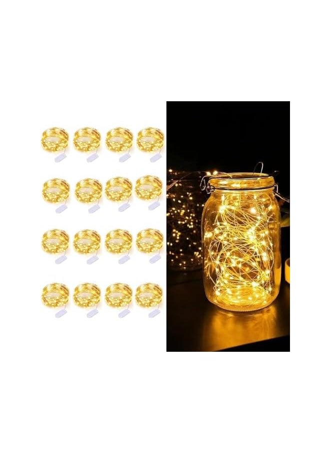 The Bros Fairy Lights Battery Operated, 16 Pack 10ft 30 LED Mini String Lights, Waterproof Silver Wire Firefly Starry Lights, Twinkle Light Indoor for DIY Wedding Party Bedroom Patio, Warm White  - Image 2