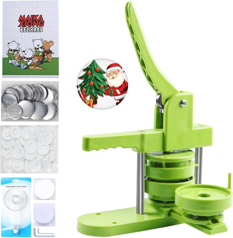 MK.Bear Button Maker Machine 75mm (3 in) Installation-Free, DIY Button Pin Maker Machine, Button Badge Press Machine with Free 100 Sets Button Maker Supplies & Pictures & Circle Cutter & Magic Book - Image 1