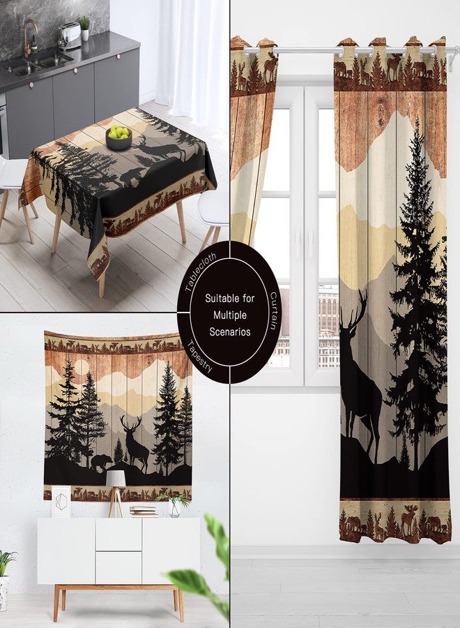 Witzest Rustic Hunting Deer Shower Curtain Set for Bathroom, Forest Woodland Cabin Bathroom Decorations, Farmhouse Country Lodge Bathroom Decor Polyester Fabric-72" x 72" - Image 4