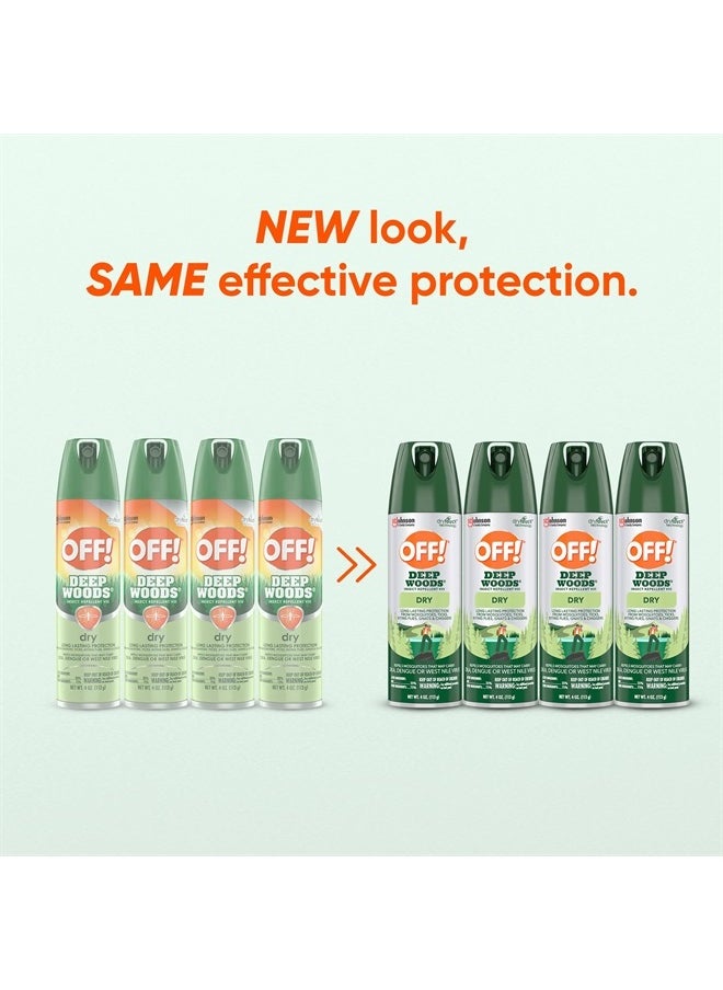 OFF! - Deep Woods Insect Repellent Aerosol, Dry, Non-Greasy Formula, Bug Spray with Long Lasting Protection from Mosquitoes, 4 Oz, 4 Count - Image 1