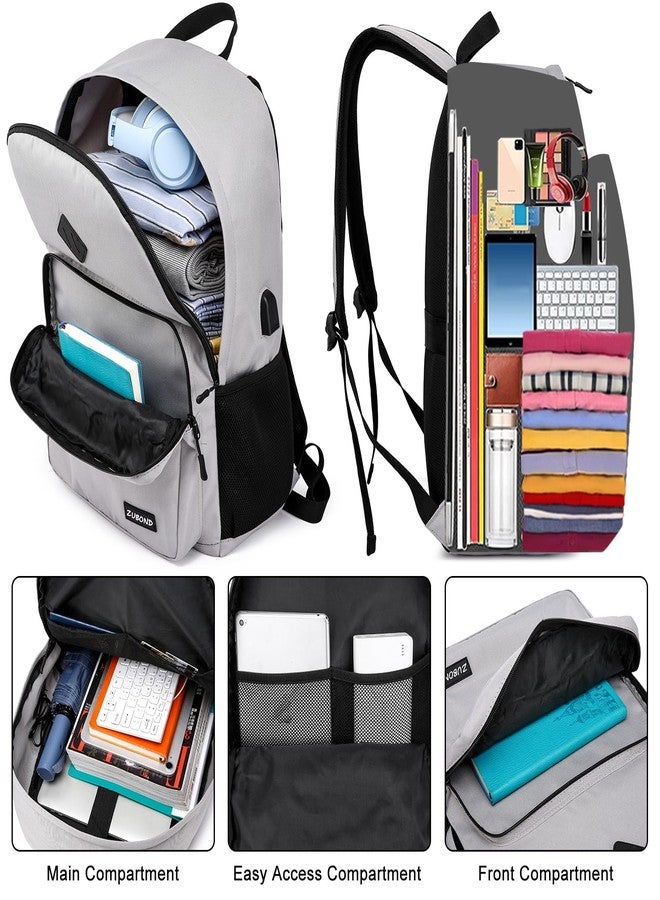 ZUBOND Backpack for Men and Women, School Backpack for Teens Boys, Lightweight Casual High School Bookbag, Laptop Backpack with USB Charging Port Fits 17.3 Inch Notebook - Image 2