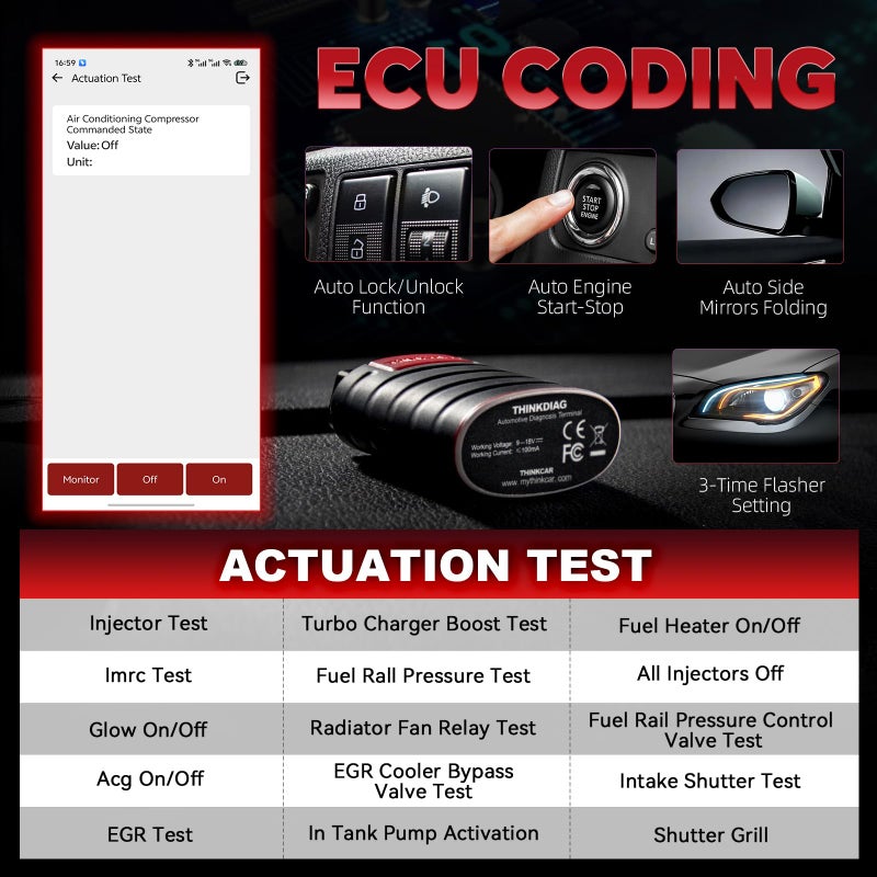 THINKCAR Thinkdiag OBD2 Scanner Bluetooth, Full System Bidirectional Diagnostic Scan Tool OE-Level Code Reader with ECU Coding,15+ Reset Service, FCA AutoAuth, All Software 1 Year Update Fits for iOS & Android - Image 5