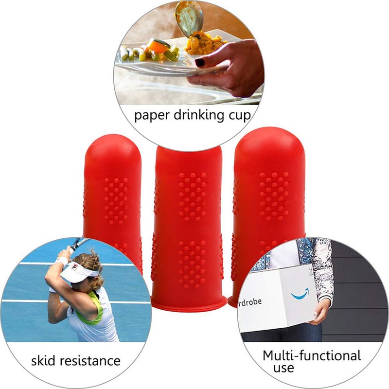 Debaishi 12 Pieces Silicone Hot Glue Gun Finger Caps, 4 Colors Finger Guard Protectors or Hot Glue Wax Rosin Resin Honey Adhesives Scrapbooking Sewing in 3 Sizes-Red/Blue/Yellow/Green - Image 4