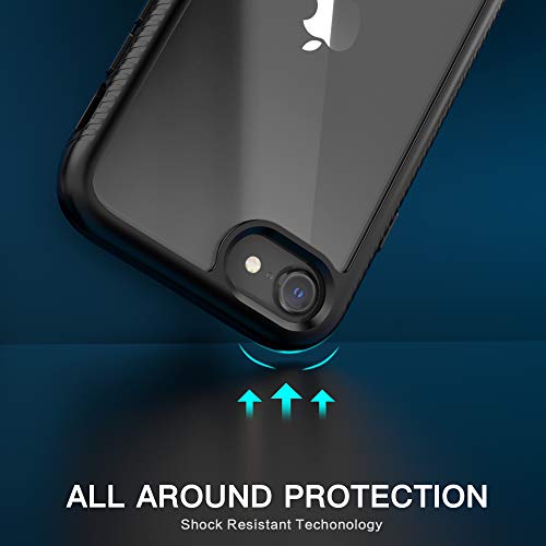 IDweel for iPhone SE 2020 Case,for iPhone 8 & 7 & SE 2022 Case(SE 2nd/3rd),Slim Fit Full-Body Shock Absorption Sturdy Cover with Build in Screen Protector Heavy Duty Shock Resistant Hard Cover,Black - Image 5