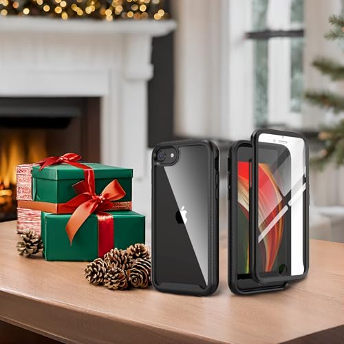 IDweel for iPhone SE 2020 Case,for iPhone 8 & 7 & SE 2022 Case(SE 2nd/3rd),Slim Fit Full-Body Shock Absorption Sturdy Cover with Build in Screen Protector Heavy Duty Shock Resistant Hard Cover,Black - Image 2