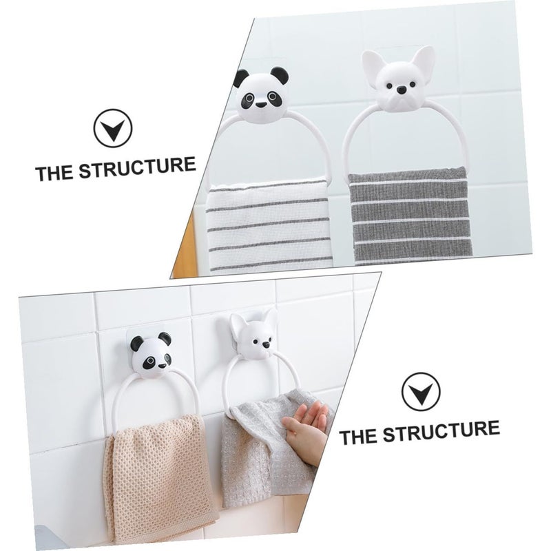 Wall Mounted Cartoon Towel Ring Holder For Bathroom Kitchen Lightweight - Image 4
