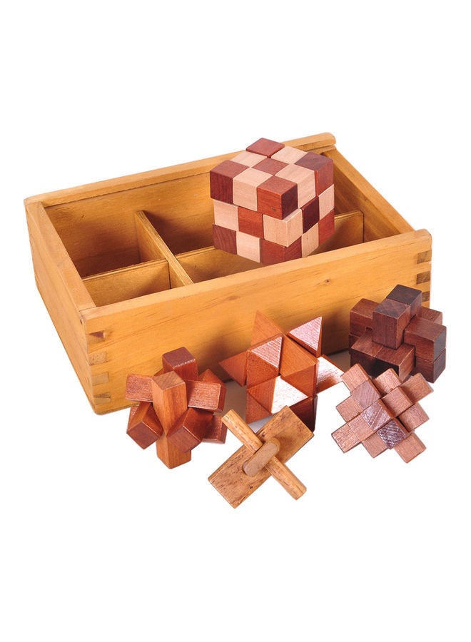 NIBEMINENT 6-Piece Kong Ming Luban Lock Puzzle Toy Set  - Image 1