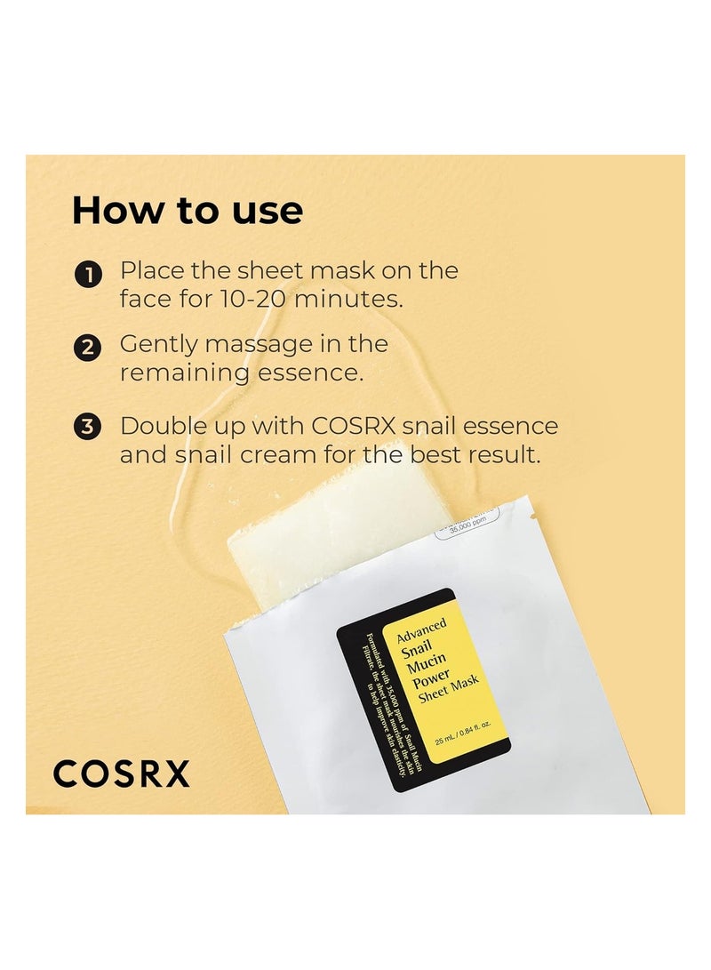 COSRX Advanced Snail Mucin Power Sheet Mask 25ml x10ea 25ml x10eaml - Image 3