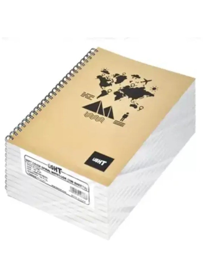 Light LIGHT Pack of 10 Spiral Soft Cover Notebook, Single Line , 10X8 Inches (25.4 X 20.32 cm) 100 Sheets - LINB1081805S 