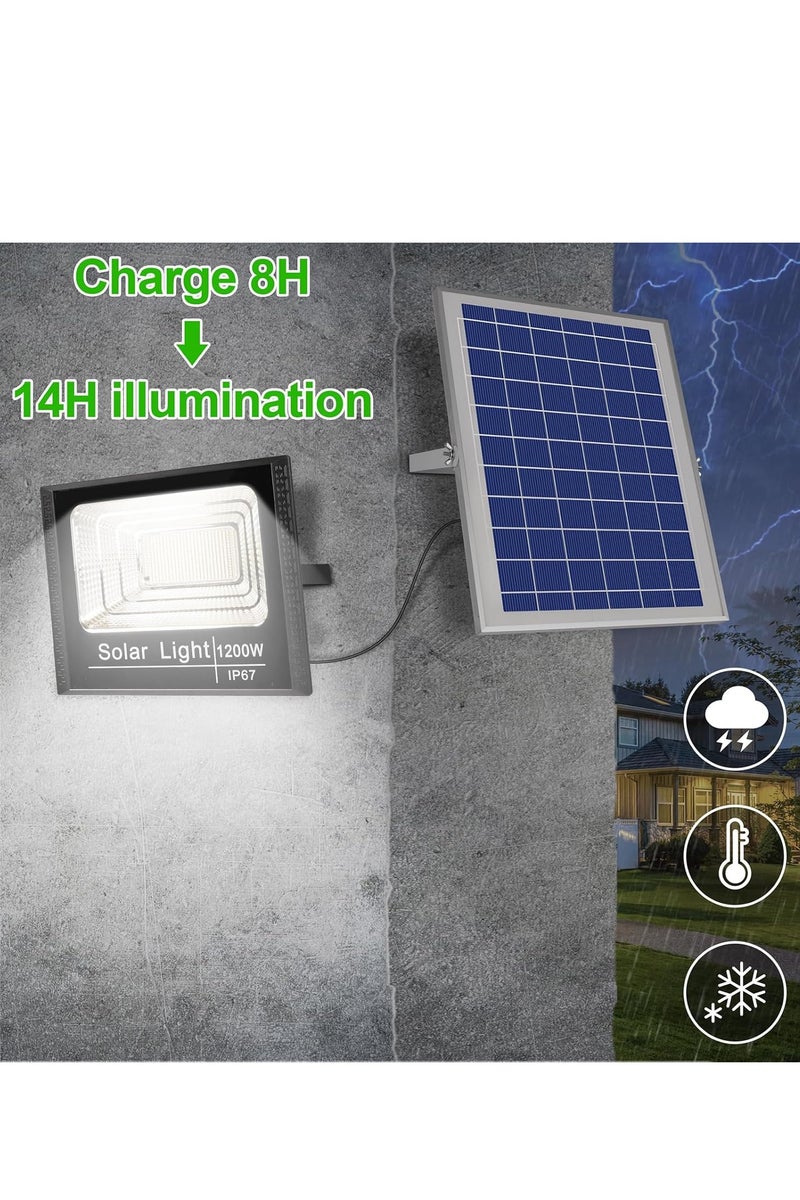MHR 1200W Solar Flood Light – 10,000 Lumens Outdoor LED, IP67 Waterproof with Remote Control – Bright White Light for Garden & Security - Image 3