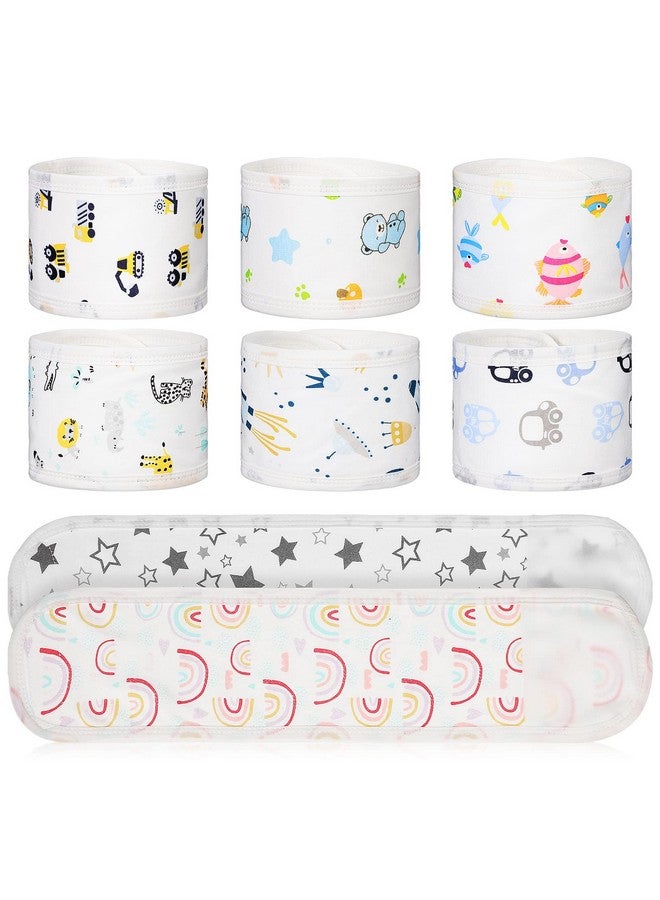 Healifty 8 Pcs Cartoon Cotton Baby Infant Umbilical Cord Belly Bands Baby Belly Protector Soft Newborn Navel Belt for 0-12 Months Babies, 8 Styles - Image 1