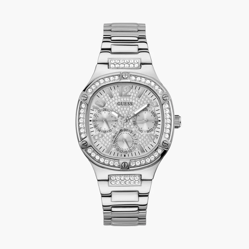 جس Silver Chronograph Watch for Women