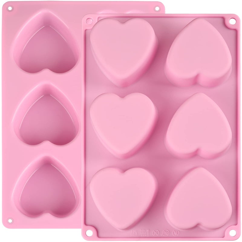 Actvty Heart Silicone Mold 2 Packs Heart Shaped Molds for Making Handmade Soap Bath Bombs Candles Cake Chocolate Bomb and Jelly