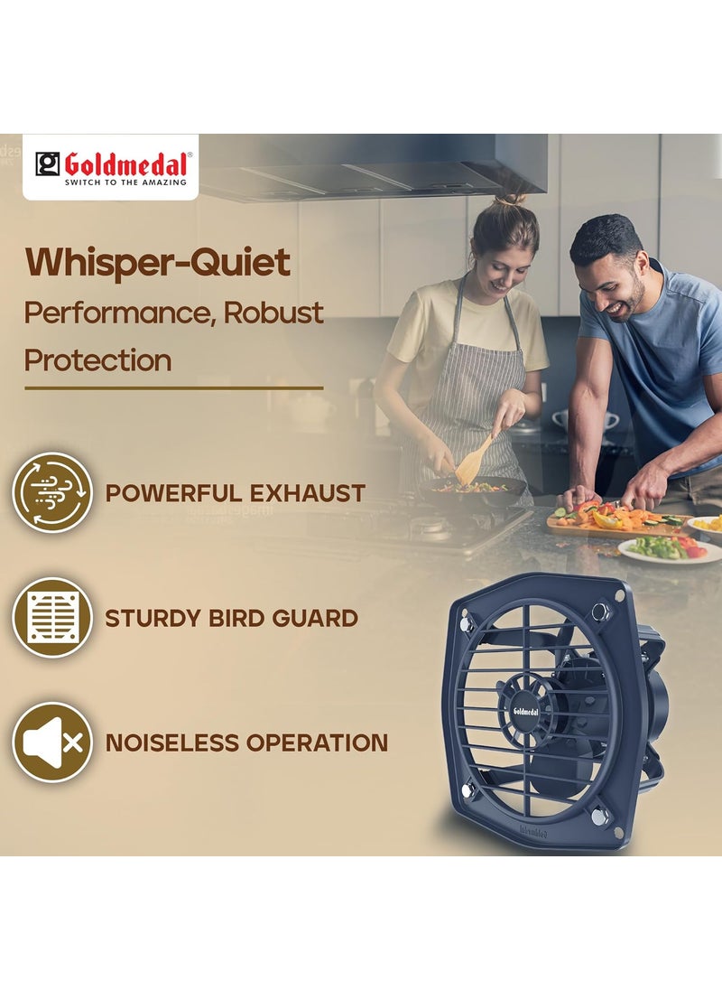 GOLD MEDAL Goldmedal Rapido 300 MM Ventilation Fan for Kitchen Bathroom and Office with Strong Air Suction Cutout Size 300 mm Grey  - Image 5