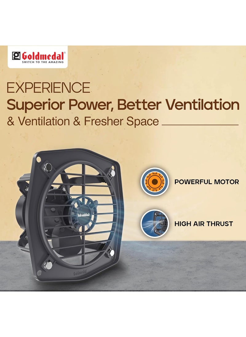 GOLD MEDAL Goldmedal Rapido 300 MM Ventilation Fan for Kitchen Bathroom and Office with Strong Air Suction Cutout Size 300 mm Grey  - Image 3