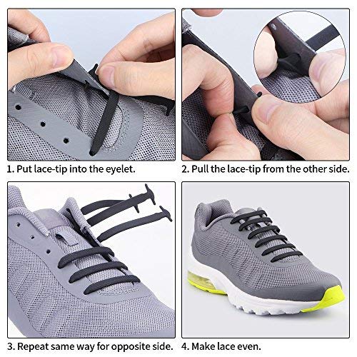 HOMAR No Tie Shoelaces for Kids and Adults Stretch Silicone Elastic No Tie Shoe Laces - Image 4