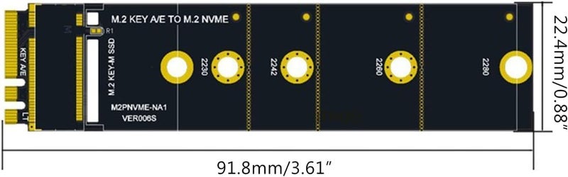 Jizlan Wireless for M.2 A/E for Key Slot to for M.2 for M for Key WiFi Bluetooth-Compatible Adapter for NVMe PCI for Express M.2 Nvme Ssd Card M2 Key A-E to M2 NVME Adapter Converter Card - Image 4