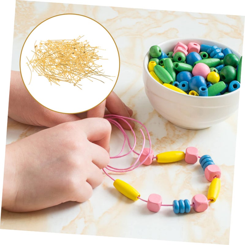 400pcs Golden Jewelry Making Pins Flat Head Beading Pins for DIY Craft Earring Bracelet - Image 4