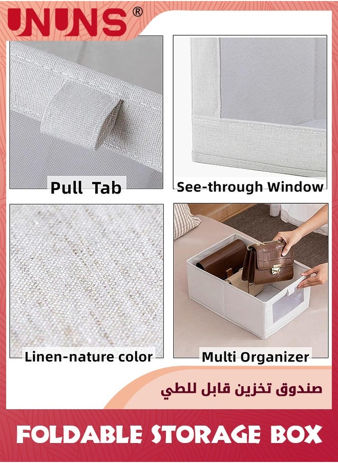UNUNS 6 Pack Linen Storage Bins,Storage Containers For Organizing Clothing,Jeans,Toys,Books,Shelves,Closet,Wardrobe,Closet Organizers And Storage,Large Storage Boxes Baskets With Visual Window  - Image 3