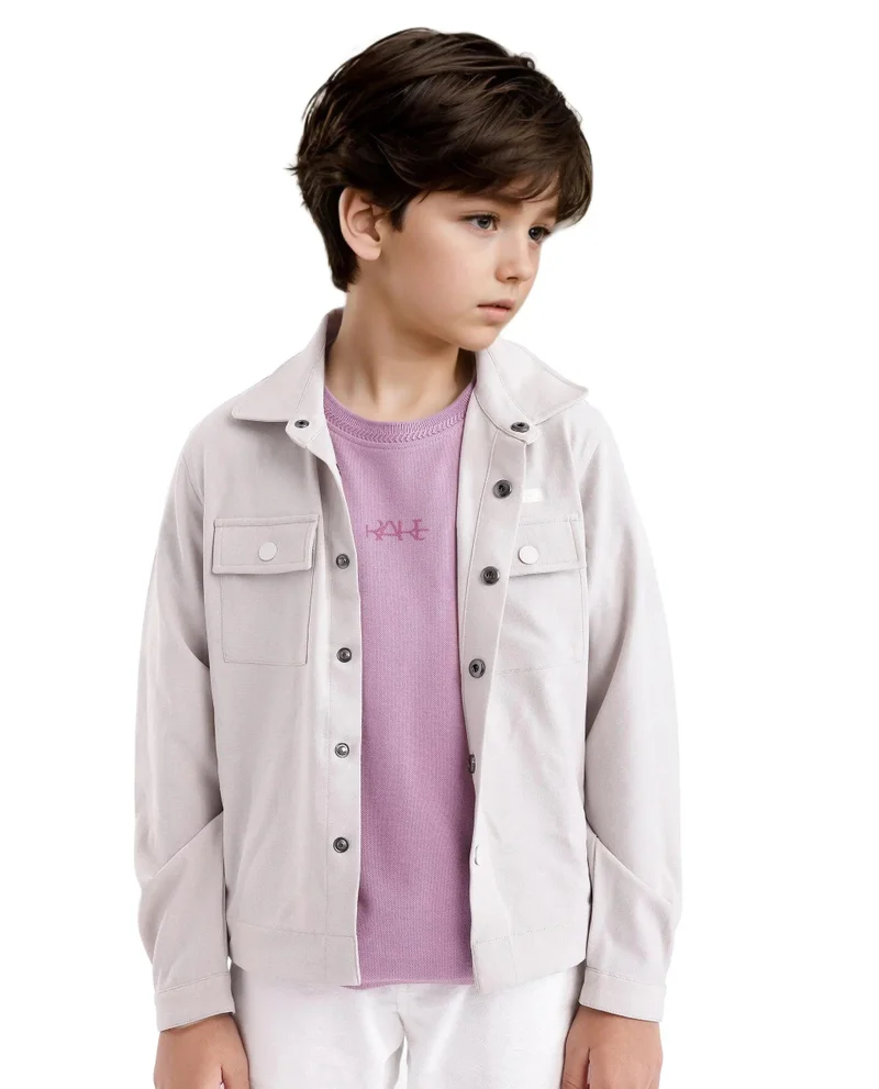 Rare Ones Rare Ones Kids Heron Pastel Purple Cotton Short Sleeve Crew Neck Embroidered T-Shirt