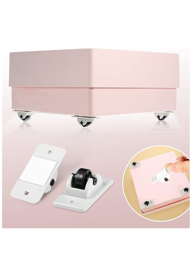 Self Adhesive Caster Wheels 12 Pieces, Small Adhesive Wheels, Non Swivel Caster Stick on Wheels, for Small Furniture Furniture Pulley Castor Plastic Wheels, for Storage Box Trash Can Moving Carton - Image 3