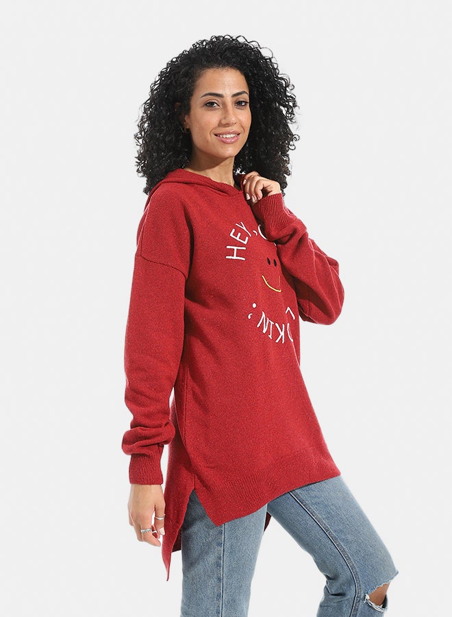 Andora Printed Long Sleeves Hoodie _ Red - Image 3