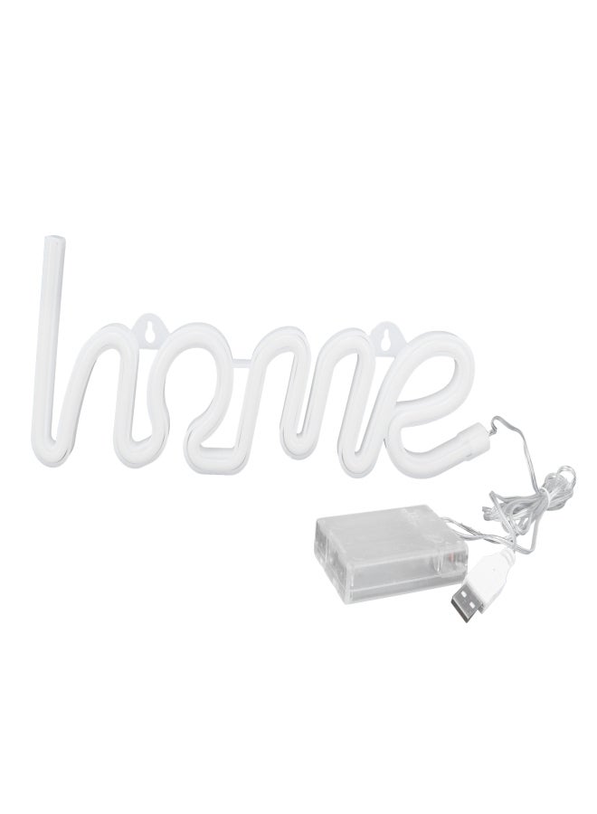 LED Neon Light Unique HOMEPattern Wall Sign Lamp Proposal Wedding Party Bar Decoration(White ) - Image 1