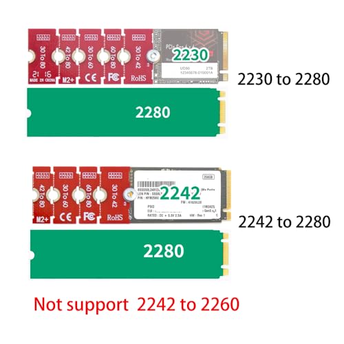 JOYJOM Nvme NGFF M.2 2230 to 2242 Adapter, 2230 to 2280 Adapter, 2230 to 2260 Extender, Support 2240 to 2280, 2260 to 2280 M2 - Image 5