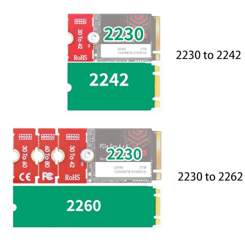 JOYJOM Nvme NGFF M.2 2230 to 2242 Adapter, 2230 to 2280 Adapter, 2230 to 2260 Extender, Support 2240 to 2280, 2260 to 2280 M2 - Image 4