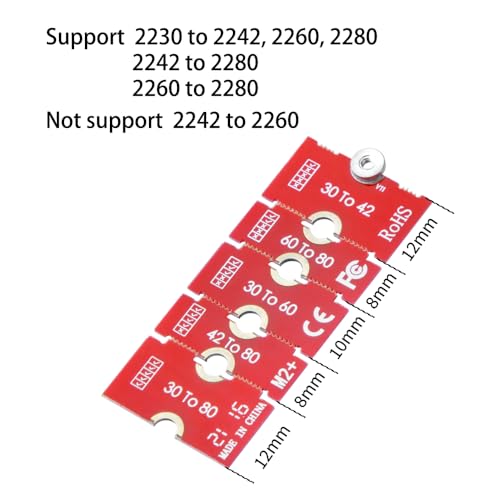 JOYJOM Nvme NGFF M.2 2230 to 2242 Adapter, 2230 to 2280 Adapter, 2230 to 2260 Extender, Support 2240 to 2280, 2260 to 2280 M2 - Image 2