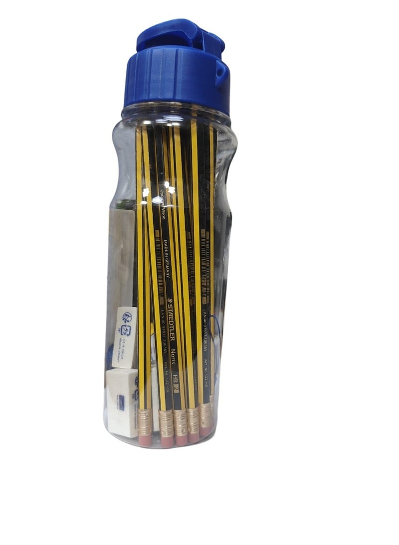 Staedtler Noris pencil set of x18,Eraser x6pc,Sharpner x1pc (pack of 25) - Image 2