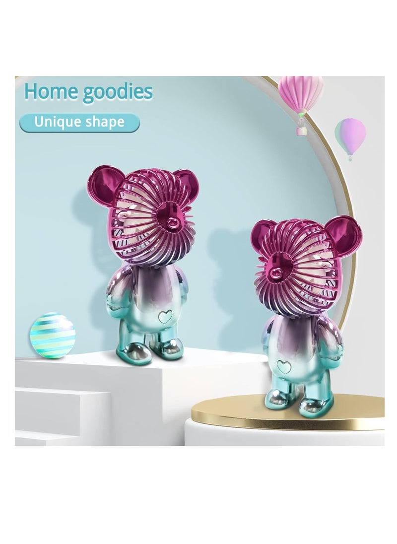 Generic Colorful Bear Design USB Mini Portable Handheld Fan Quiet 3 Gear  - Image 5