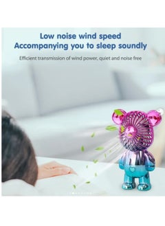 ماركة غير محددة مروحة يدوية صغيرة محمولة بتصميم دب ملون مزودة بمنفذ USB وهادئة بثلاث سرعات  - Image 2