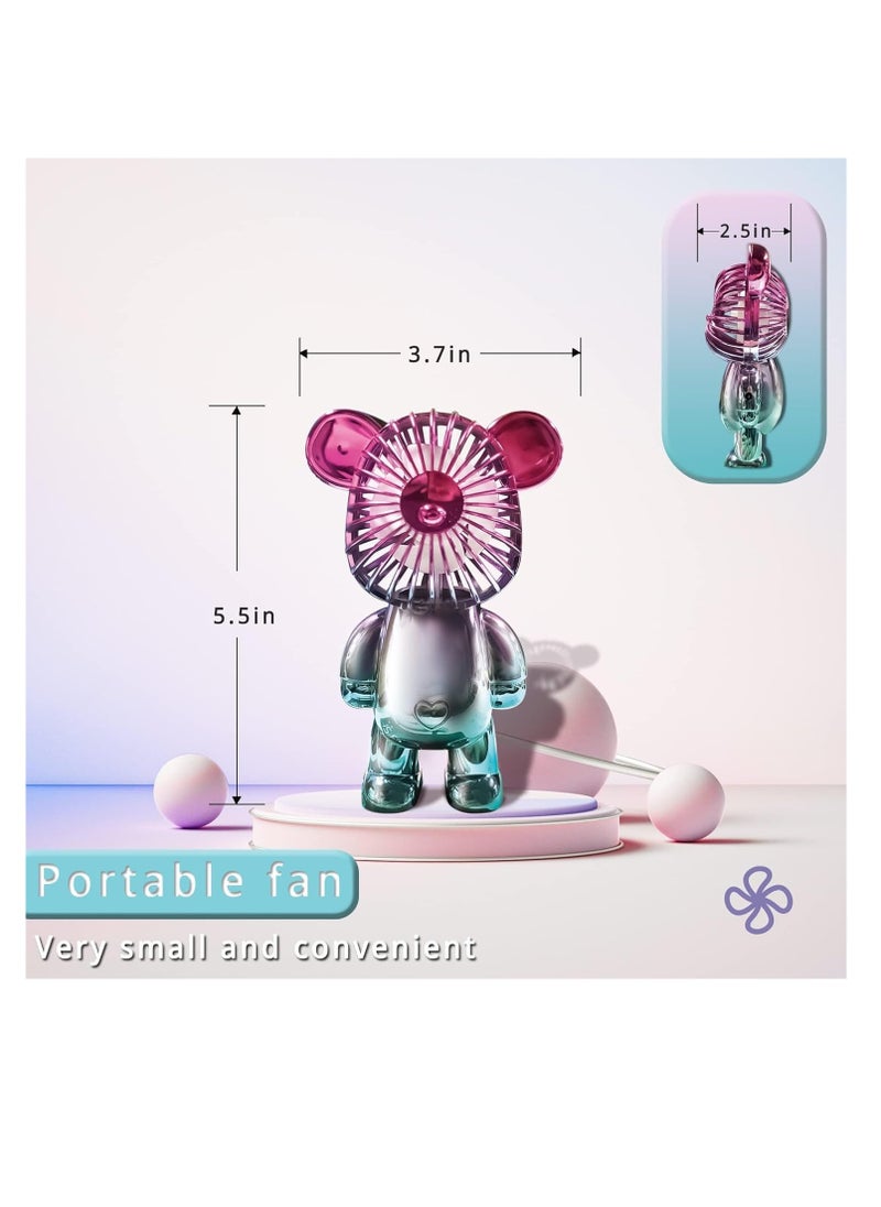 Generic Colorful Bear Design USB Mini Portable Handheld Fan Quiet 3 Gear  - Image 4
