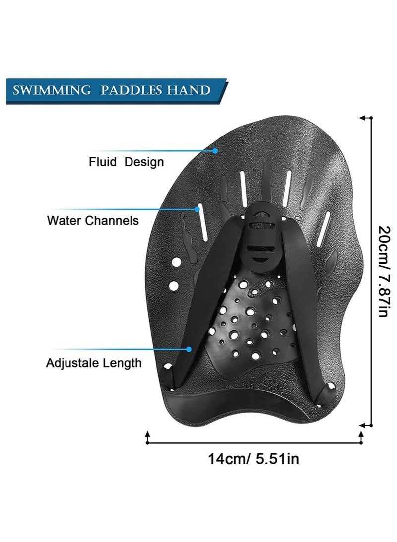 Generic 1 Pair Swim Paddles for Hand, Swimming Training Hand Paddles with Adjustable Straps, Swim Diving Training Hand Paddle for Men Women Children  - Image 5