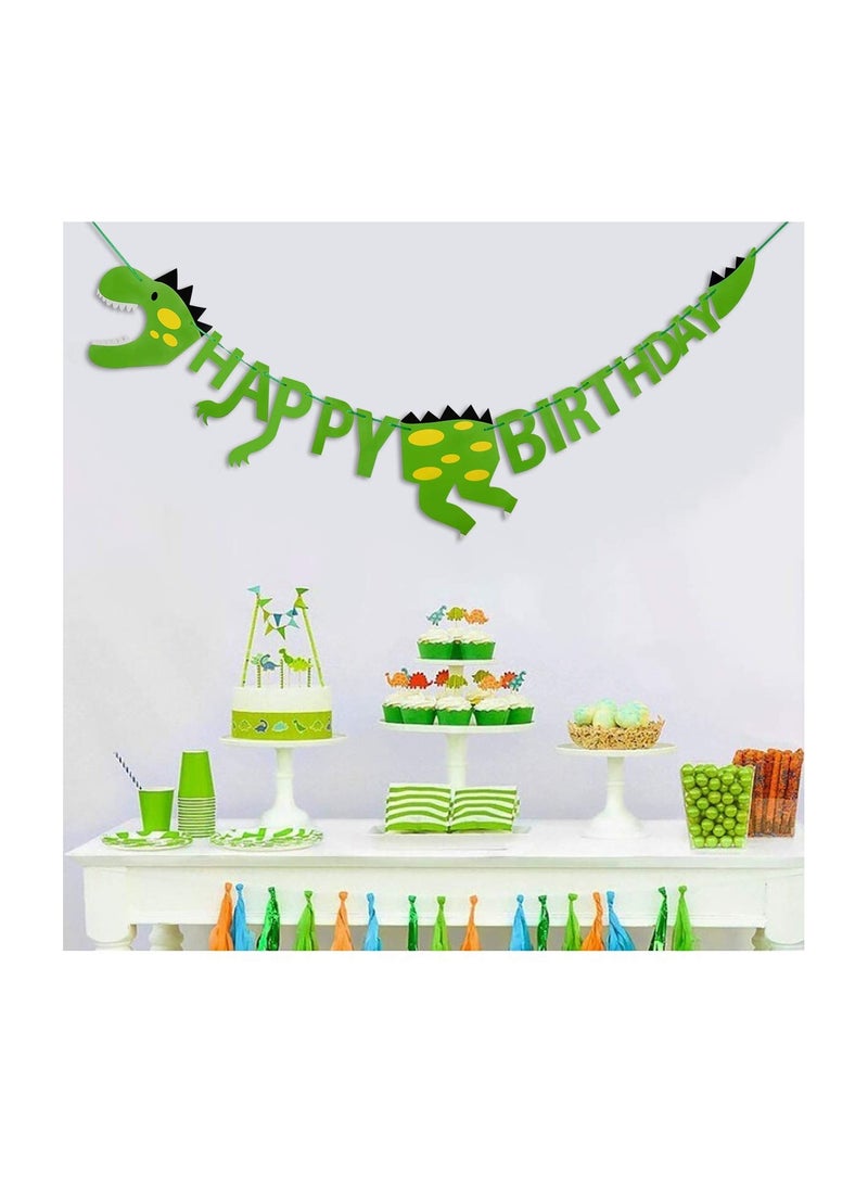 SOLARAE Birthday Banner, Dinosaur Theme, Happy Birthday Letter Banner, for Boys Girls Baby, Shower Party Decor, for Boys and Girls Birthday Decorations, Party Supplies - Image 3