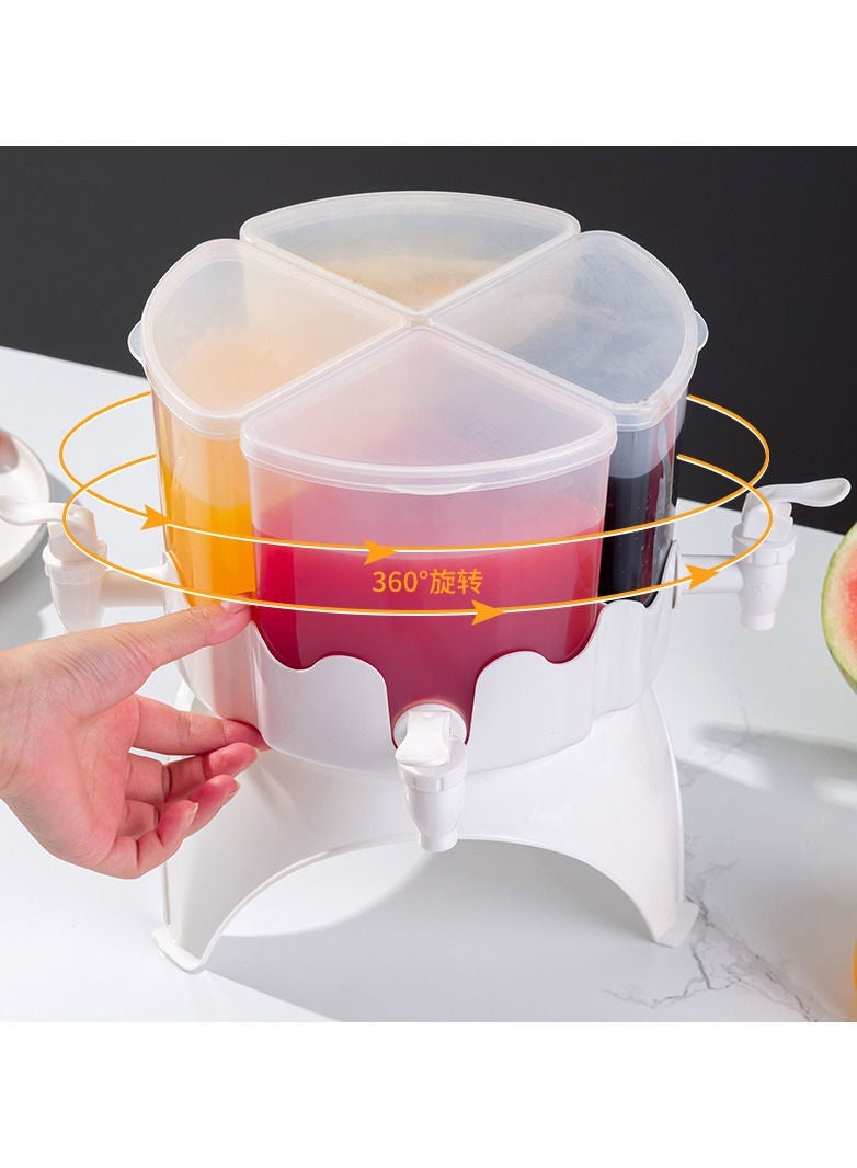 Home 4 in 1 Rotary Cold Kettle 4L Built-in Faucet Removable Rotary Refrigerator Homemade Beverage Water Dispenser Fruit Tea Coffee Maker can be used for outdoor parties and family gatherings - Image 2