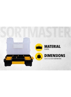 Stanley STANLEY STST1-70720 Professional Heavy Duty 10 Compartment Sort Master Light Organizer, 2.5 Kg Weight Capacity, Customizable 8 Removable Dividers, Polypropylene Textured Lid, 11.6x29.3x22.4 cm  - Image 2