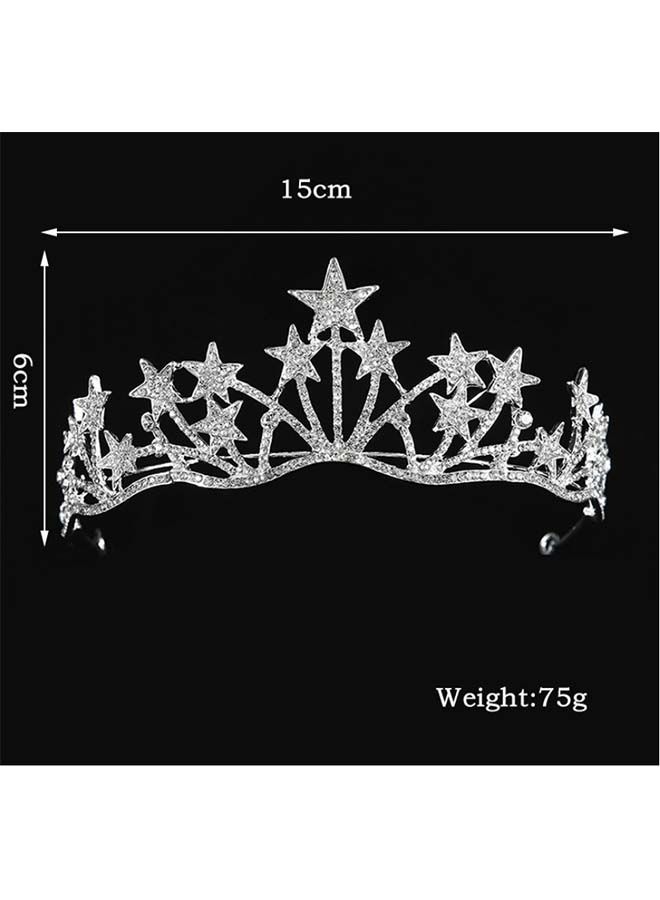 NIBEMINENT Star Shaped Rhinestone Hair Crown  - Image 2